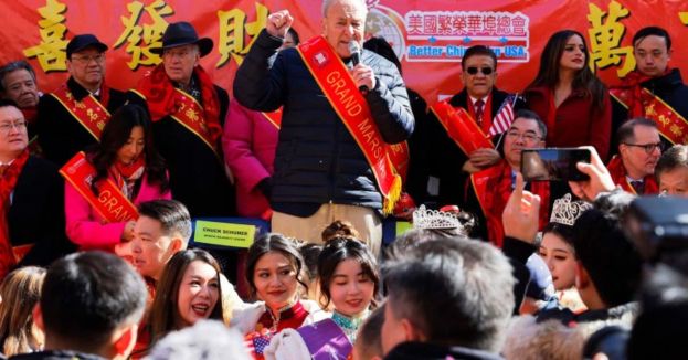 WATCH: Chuck Schumer Waves PRC Flag At Manhattan Parade