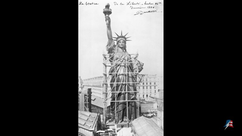 The Statue of Liberty Under Construction