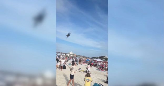 Watch: Blue Angels Jet Screams Just Feet Above Florida Beach Crowd — FAA Rules May Have Been Shredded In Seconds