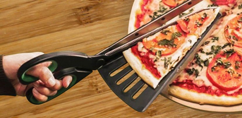 Pizza scissors and server for the perfect slice