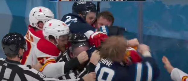 Huge Fight Breaks Out During The Flames/Jets Game