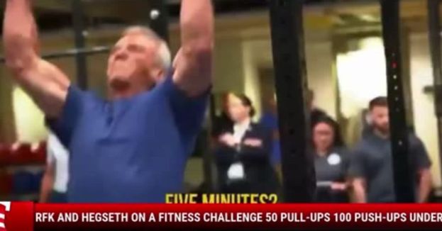 RFK And Hegseth On A Fitness Challenge 50 Pull-Ups 100 Push-Ups Under 5 Min