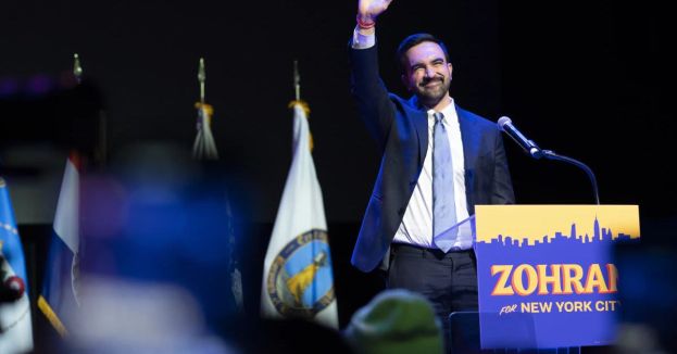 Hilarious Moment: 'Trump Is Your President’ Lights Up Screen At Mamdani’s Election Celebration